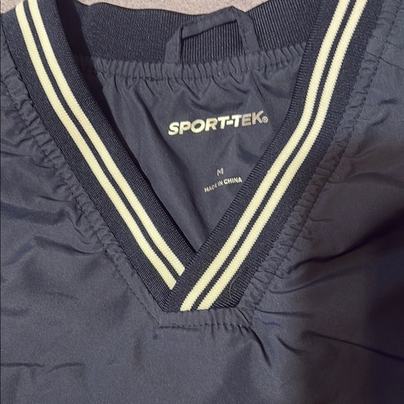 Sport-Tek Navy and White V-Neck Pullover - Picture 2 of 7